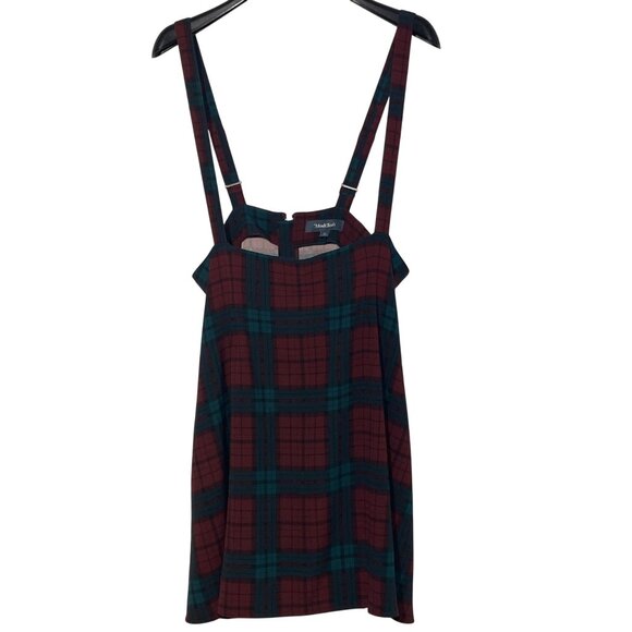 Modcloth Overall Suspender Plaid Skirt Academia Punk Skater Goth Sz XL - Picture 1 of 6